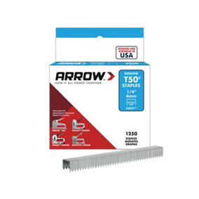 Arrow A50424 T50 Staples 6mm (1/4in) (Box 1250) ARRT5014S