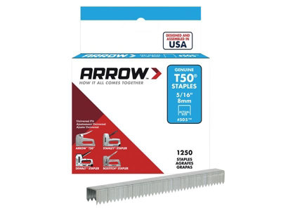 Arrow A50524 T50 Staples 8mm (5/16in) (Box 1250) ARRT50516S
