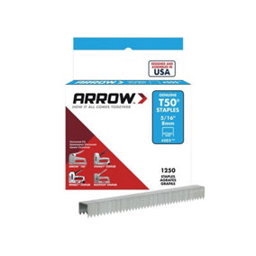 Arrow A50524 T50 Staples 8mm (5/16in) (Box 1250) ARRT50516S
