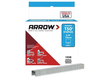 Arrow A50624 T50 Staples 10mm (3/8in) (Box 1250) ARRT5038S