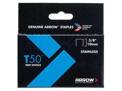 Arrow A506SS1 T50 Staples Stainless Steel 506SS 10mm (3/8in) (Box 1000) ARRT5038SS