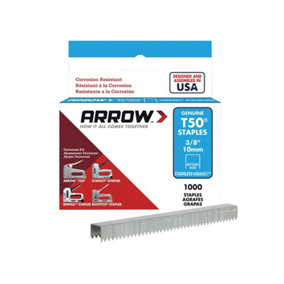 Arrow A506SS1 T50 Staples Stainless Steel 506SS 10mm (3/8in) (Box 1000) ARRT5038SS