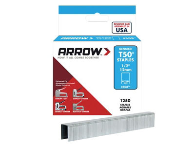 Arrow A50824 T50 Staples 12mm (1/2in) (Box 1250) ARRT5012S