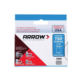 Arrow A508M1 T50M 508m Monel Staples 12mm (1/2in) (Box 1000) ARRT5012MS