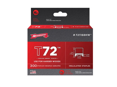 Arrow A721168 T72 Clear Insulated Staples 5 x 12mm (Box 300) ARR721168