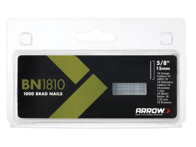 Arrow ABN1810 BN1810 Brad Nails 15mm (Pack 1000) ARRBN1810