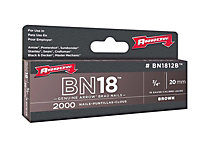 Arrow ABN1812B BN1812B Brad Nails 20mm Brown Head (Pack 2000) ARRBN1812B