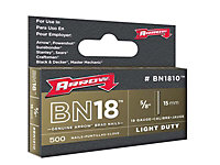 Arrow - BN1810 Brad Nails 15mm (Pack 1000)
