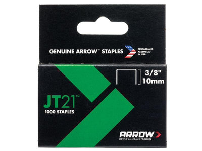 Arrow Jt21 T27 Staples 10Mm (3/8In) Box 1000