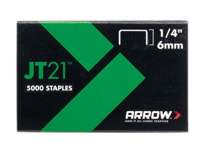 Arrow - JT21 T27 Staples 6mm (1/4in) Box 5000