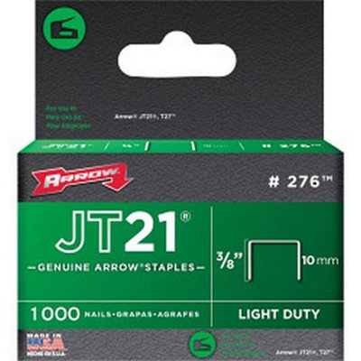 Arrow JT21 T27 Staples (Pack Of 1000) Silver (10mm x 9.5mm)