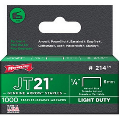 Arrow JT21 T27 Staples (Pack of 1000) Silver (7.9mm x 8mm)