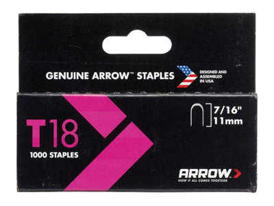 Arrow T18 Staples 11Mm (7/16In) Box 1000 Price Comparisons | Compare The Build