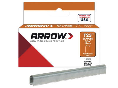 Arrow  T25 Staples 11mm (7/16in) (Box 1000) ARRT25716S