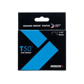 Arrow - T50 Staples 6mm (1/4in) Pack 5000 (4 x 1250)