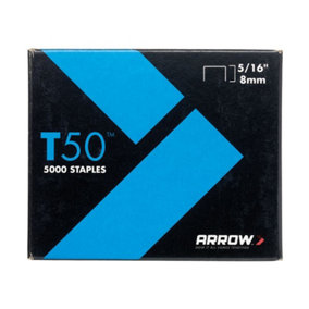 Arrow - T50 Staples 8mm (5/16in) Pack 5000 (4 x 1250)