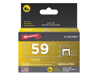 Arrow T59 Insulated Staples Clear 6 X 6Mm Box 300