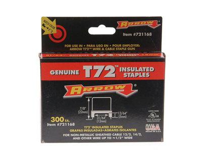 Arrow T72Hw Insulated Staples 5 X 12Mm Box 300
