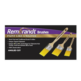Arroworthy Rembrandt Angled Cut Paint Brush Box Set 3 Pack