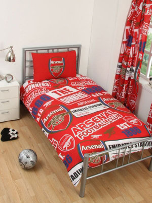 Arsenal FC Patch Single Duvet Cover and Pillowcase Set