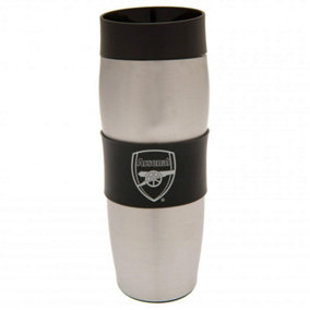 Arsenal FC Travel Mug Silver/Black (One Size)