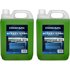 ARSHARK High Performance Screenwash 2 x 5 Litre, Effective down to -10