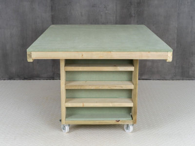 Art/craft table, project workbench with storage V.1. (L-180 x D-122 x H ...