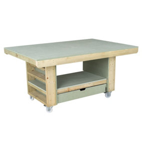 Art/craft table, project workbench with storage V.2. (L-180 x D-122 x H-90cm)