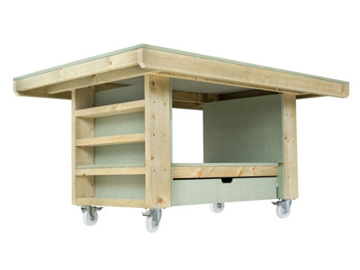 Art/craft table, project workbench with storage V.2. (L-180 x D-122 x H ...