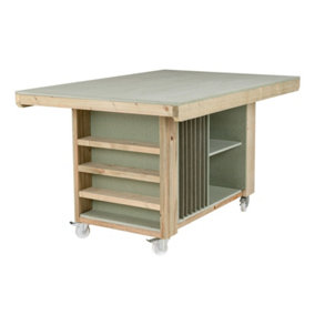 Art/craft table, project workbench with storage V.3. (L-180 x D-122 x H-90cm)