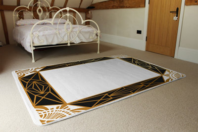 Art Deco Border Designer Special Soft Home Rug