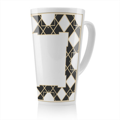 Art Deco Diamond Border Latte Mug, Stunning Designer mug fit for any ...
