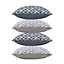 Art Deco Geometric Print Grey Outdoor Cushion (Set of 4)