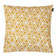Art Deco Geometric Print Yellow and Olive Outdoor Cushion (Set of 4)