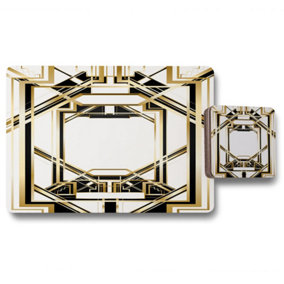 Art Deco Golden Black Frame (Placemat & Coaster Set) / Default Title