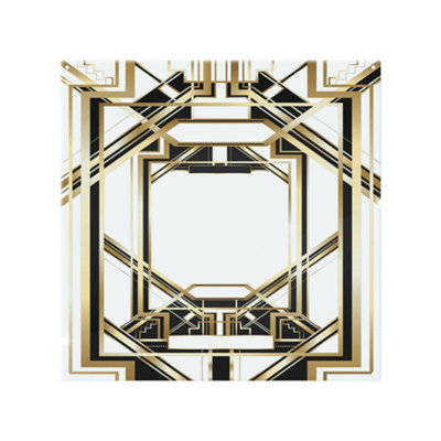 Art Deco Golden Black Frame Splash Back designer style