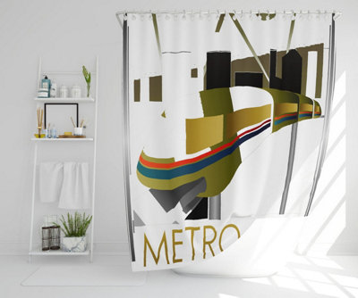 Art Deco Metro Line (Shower Curtain) / Default Title Price Comparisons | Compare The Build