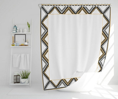 Art Deco Patterned Border (Shower Curtain) / Default Title Price Comparisons | Compare The Build