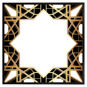 Art deco star border (Picutre Frame) / 30x30" / Brown
