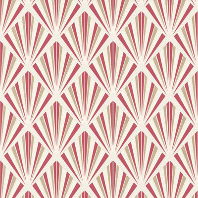 Art Deco Wallpaper Rasch Paste The Wall Textured Vinyl Red Gold Glitter