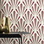 Art Deco Wallpaper Rasch Paste The Wall Textured Vinyl Red Gold Glitter