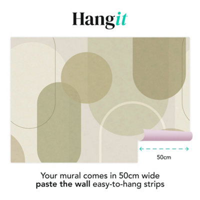 Art For the Home Arched Geo Muted Sage Print To Order Fixed Size Mural