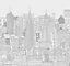 Art for the Home City Sketch Natural Cityscape Fixed Size Wall Mural