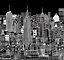Art for the Home City Sketch Night Cityscape Fixed Size Wall Mural