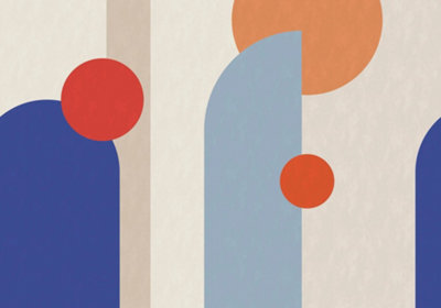 Art For the Home Curve & Arch Geo  Cobalt Print To Order Fixed Size Mural