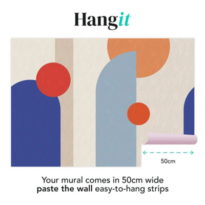 Art For the Home Curve & Arch Geo  Cobalt Print To Order Fixed Size Mural
