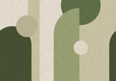 Art For the Home Curve & Arch Geo Green  Print To Order Fixed Size Mural