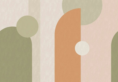 Art For the Home Curve & Arch Geo Green Rust Print To Order Fixed Size Mural