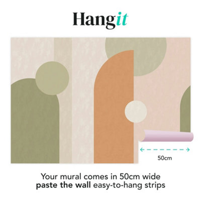 Art For the Home Curve & Arch Geo Green Rust Print To Order Fixed Size Mural