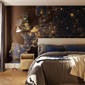 Art For the Home Europe by Night  Navy Print To Order Fixed Size Mural